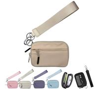 The Wallet 2nd Gen,Wristlet Nylon Wallets For Women,Zippered Card Case with Id Window/Hand Strap