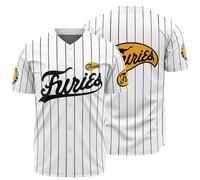 The Warriors Furies - Maglia da Baseball da Uomo, con Cuciture, Bianco, L