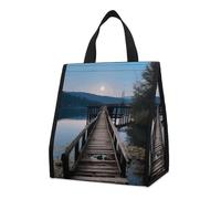 The Water Insulated - Borsa termica per il pranzo, in legno, per donne e uomini, borsa della spesa riutilizzabile, grande borsa termica a tenuta stagna, pieghevole, portatile, per lavoro, campeggio