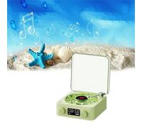The Waves Giradischi in Vinile, 2024 Nuovo Giradischi in Vinile Bluetooth Waves, Giradischi in Vinile retrò Waves, Giradischi in Vinile Vintage Altoparlante Bluetooth con Luce Ambientale ( Color : Gre
