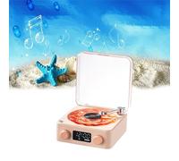 The Waves Giradischi in Vinile, 2024 Nuovo Giradischi in Vinile Bluetooth Waves, Giradischi in Vinile retrò Waves, Giradischi in Vinile Vintage Altoparlante Bluetooth con Luce Ambientale ( Color : Whi