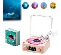 The Waves - Lettore in vinile, altoparlante Bluetooth in vinile con luci regolabili, portatile, quattro modalità, wireless, vintage, altoparlante Bluetooth con luce ambientale, per camera da letto,