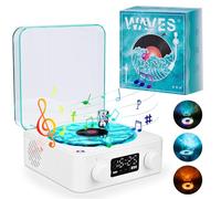 The Waves Vinyl Player, Giradischi Bluetooth, Waves Vintage Vinyl Record Player Bluetooth Speaker, Nuovo 2024 Altoparlante Bluetooth in Vinile Waves Compatibile con Bluetooth, TF, Modalità AUX.