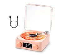 The Wavess Vinyls Player, Altoparlante stile giradischi Vinyls Wavess Vinyls Altoparlante Bluetooth con luce e ora regolabili per camera da letto, ufficio, feste, audio surrod a (Taglia uniforme)