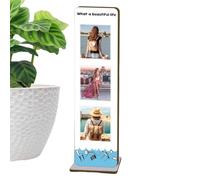 The What a Beautiful Life Sticky Note Holder è un espositore in legno 30 x | Il supporto per appunti appiccicosi da scrivania in legno mantiene i promemoria organizzati aggiungendo un'elegante