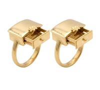 The Whimsical Secret Drawer Ring - Anello vintage in oro opaco, mini scomparto scorrevole con fiore nascosto, regalo unico e divertente gioiello da donna, /, Nessuna pietra preziosa