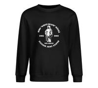 The White Death Simo Hayha Finnish Finland Army World War 2 Sniper Men's Long Sleeve Crewneck 100% Cotton Pullover Sweatshirts Black M