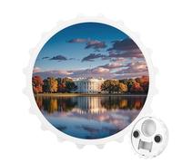 The White House on The Lake - Apribottiglie magnetico, strumento da cucina salvaspazio, divertente apribottiglie e magnete per frigorifero, per campeggio, viaggi, campeggio, stile bianco