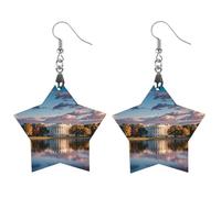The White House on the Lake Orecchini in legno da donna, gioielli vintage eleganti in legno, orecchini leggeri per matrimoni, feste, regalo di tutti i giorni, Love, Legno, Legno