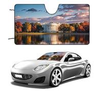 The White House on The Lake Parasole per parabrezza, accessori estivi per veicoli, parasole pieghevole per auto, mantiene fresco l'interno, parasole per auto, SUV, camion, 139,7 x 76,2 cm