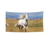 The White Stallion - Bandiera decorativa da appendere (oversize 178 x 88,9 cm) per festa di Natale, festa di compleanno, festone