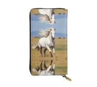 The White Stallion - Portafoglio lungo in pelle con motivo stallone (19,1 x 10,4 cm), scomparto multifunzione extra large, ottimo regalo