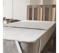 The White Stone Coprimaterasso Matrimoniale Francese Impermeabile con Traversa Rimovibile e Lavabile | Tessuto Stress Free Anallergico e Antibatterico con Clip di Fissaggio | Traversa Letto 140 x 190