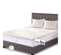 The White Stone ☆ Fatto su Misura ☆ Topper Memory Foam | Correttore Materasso 6 cm | Fuori Misura | Coprimaterasso con Rivestimento Sfoderabile (Personalizzato)