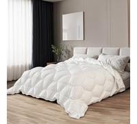 The White Stone Piumino Estivo 210 x 260 cm da 150 gr | Morbida Imbottitura in Ovatta Soft | Piumone Trapuntato in Microfibra Anallergica Bianca | Piumino Letto Matrimoniale