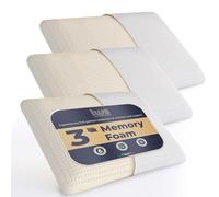 The White Stone Set da 3 Guanciali Memory Foam 40 x 70 cm | Altezza 11 cm | Cuscini Cervicale Ipoallergenici, Ergonomici e Traspiranti | Funzione Antisoffoco e Rinfrescante