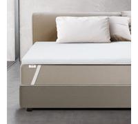 The White Stone Topper Memory Foam Matrimoniale Francese Ventilato | Correttore Materasso 6 cm | Imbottitura Coprimaterasso con Rivestimento Sfoderabile | Antibatterico e Antimicotico | 140 x 220
