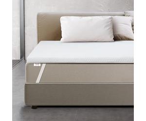 The White Stone Topper Memory Foam Matrimoniale Francese Ventilato | Correttore Materasso 6 cm | Imbottitura Coprimaterasso con Rivestimento Sfoderabile | Antibatterico e Antimicotico | 135 x 210