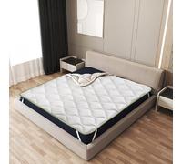 The White Stone Topper Rinfrescante Matrimoniale con Elastici | Correttore Materasso 160 x 200 con Tecnologia Cooler e Proprietà Ortopediche | Altezza 4 cm | Tessuto Traspirante e Antibatterico