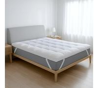 The White Stone Topper Singolo con Imbottitura in Ovatta da 1000 gr/m² | Coprimaterasso Extra Comfort con Camera d’Aria Traspirante Incorporata | Topper 100x200 Effetto Nuvola