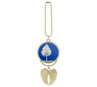 The White Tree Car Hanging Ornament Rear View Mirror Pendant Lucky Presents Hanging Ornament Funny Car Pendant for Office Auto Home Decoration Gold-style