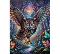 The Wild Collection: Owl Notebook: 120-Page Lined Composition Journal with Inspiring Quotes, Large 8.25 x 11, Cosmic Night Forest Wildlife Art Edition