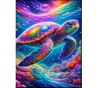 The Wild Collection: Sea Turtle Aesthetic Notebook: 120-Page Lined Composition Journal with Inspiring Quotes, Large 8.25 x 11, Cosmic Ocean Reef Edition