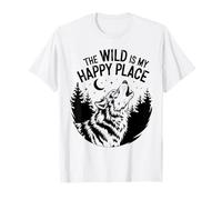 The Wild Is My Happy Place Lupo Maglietta
