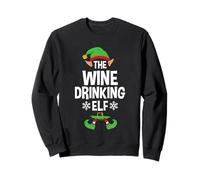 The Wine Drinking Elf Party Family Group Matching X-mas Felpa
