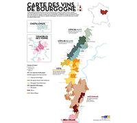 The Wine Galaxy Biglietto stampato dei vini della Borgogna (formato standard 50 x 70 cm) | Poster da parete | Poster con mappa del vigneto di Borgogna per il soggiorno