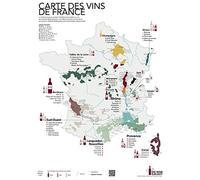 The Wine Galaxy - Idea regalo: Mappa stampata dei vini della Francia e delle regioni viticole, formato standard 50 x 70 cm, poster da parete sul vino francese e mappa dei vigneti