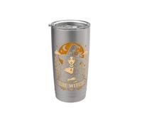 The Witch Black Cat Tarocchi Gatto Gotico Halloween Luna Donne Ragazze Bicchiere termico in acciaio inox doppia parete