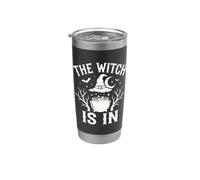 The Witch Is In Funny Halloween Moon Bicchiere termico in acciaio inox doppia parete