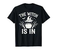 The Witch Is in Funny Halloween Moon Maglietta