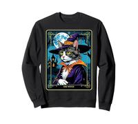 The Witch Kitten - Carta dei tarocchi Vintage, per Halloween Felpa