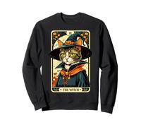 The Witch Kitten - Carta dei tarocchi Vintage, per Halloween Felpa