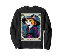 The Witch Kitten - Carta dei tarocchi vintage, per Halloween Felpa