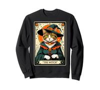 The Witch Kitten - Carta dei tarocchi Vintage, per Halloween Felpa