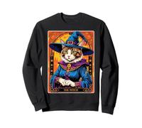 The Witch Kitten - Carta dei tarocchi Vintage, per Halloween Felpa
