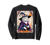 The Witch Kitten - Carta dei tarocchi Vintage, per Halloween Felpa