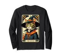 The Witch Kitten - Carta dei tarocchi Vintage, per Halloween Maglia a Manica