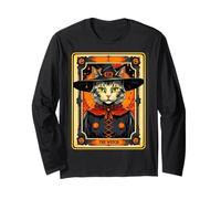 The Witch Kitten - Carta dei tarocchi Vintage, per Halloween Maglia a Manica