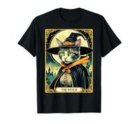 The Witch Kitten - Carta dei tarocchi Vintage, per Halloween Maglietta