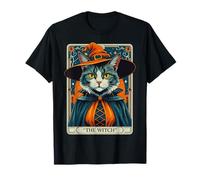 The Witch Kitten - Carta dei tarocchi Vintage, per Halloween Maglietta