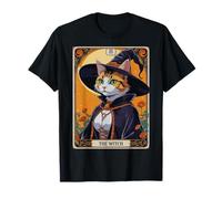 The Witch Kitten - Carta dei tarocchi vintage, per Halloween Maglietta