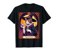 The Witch Kitten - Carta dei tarocchi vintage, per Halloween Maglietta