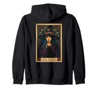 The Witch Tarocchi Carta Halloween Gatto Gatto Donna Gotica Witchy Vibes Felpa con Cappuccio