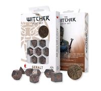 The Witcher Geralt RPG Set Di Dadi 7 Dadi + Moneta Wolf School Q-Workshop