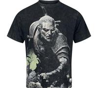 The Witcher Geralt Uomo T-Shirt Grigio L 100% Cotone Largo