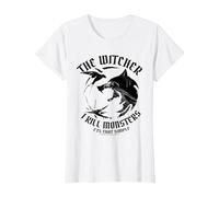 The Witcher I Kill Monsters Maglietta, Donna, Bianco, 3XL